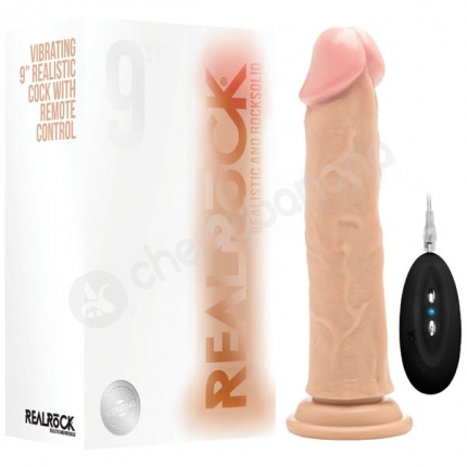 Realrock Vibrating 9'' Flesh Realistic Cock Realrock Vibrating 9'' Flesh Realistic Cock