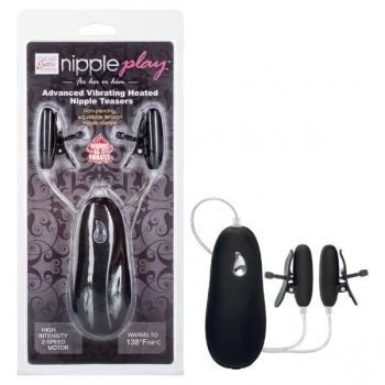 Nipple Play Black Advanced Vibrating Heated Nipple Teasers