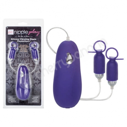 Nipple Play Purple Silicone Vibrating Nipple Pleasurizers