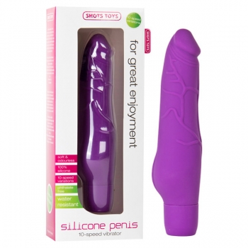 Shots Toys Purple Silicone Penis Vibrator