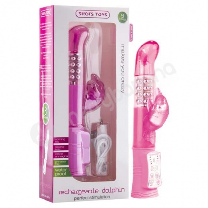 Shots Toys Pink Rechargeable Dolphin Vibrator