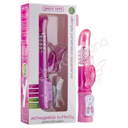 Shots Toys Pink Rechargeable Butterfly Vibrator