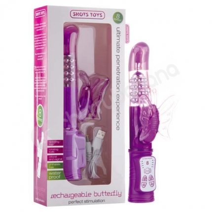 Shots Toys Purple Rechargeable Butterfly Vibrator