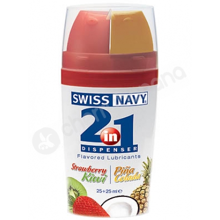 Swiss Navy 2-in-1 Strawberry Kiwi & Pina Colada Lubricants 2 x 25ml