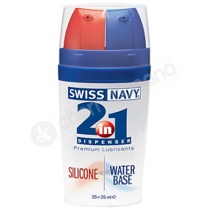 Swiss Navy 2-in-1 Silicone & Waterbased Lubricants 2 x 25ml