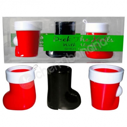 Deck The Halls With Alcohols Shot Glasses 3 Pack