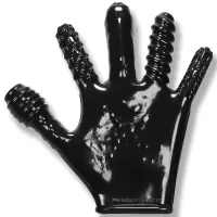 Oxballs Finger Fuck Glove Black Soft Rubbery Glove With 5 Different Digit Shapes & Textures