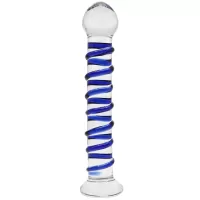 Crystal Pleasures Glass Mystic Rain Swirled Dildo