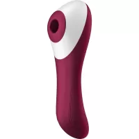 Satisfyer Dual Crush 2 in 1 Red Curved Shaft Vibrator With Air Pulse Clitoral Stimulation