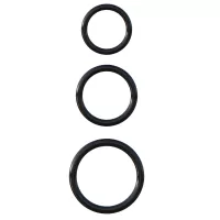 Fantasy C-Ringz Black Silicone 3-Ring Stamina Cock Ring Set