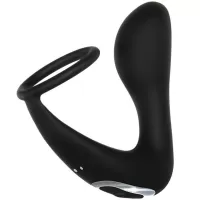 Adam & Eve Adam's Rechargeable Black Vibrating Prostate Pleaser & Cockring
