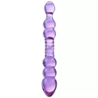 Sexus Glass Dildo Purple Double Ended 9" With Velvet Bag