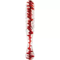 Adam & Eve Sweetheart Swirl Clear & Red Glass Dildo